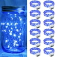 thumbnail image 1 of Guirnalda de luces azul tiza, 20 LED, 7 pies, 12 unidades, funciona con pilas, 1 of 6