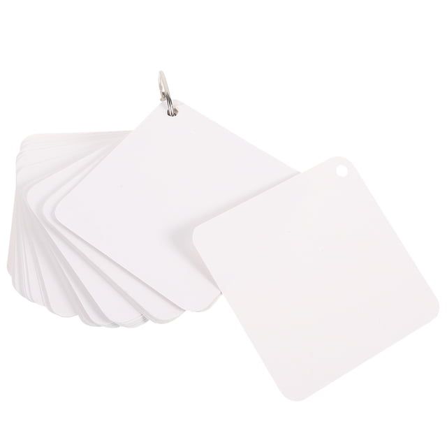 unbranded 200 Cards Blank Cards with Rings White Paper for Playing Games at School