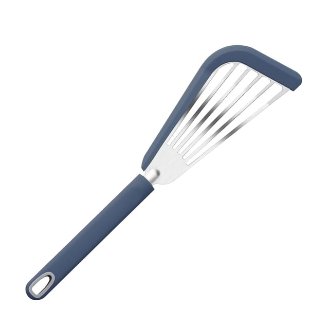 Fiudx Pala para Freír de Acero Inoxidable, Espátula de Silicona Antiadherente, Aislamiento Térmico Resistente Al Calor, Diseño Flexible En Forma de Abanico, Esencial para La Cocina, Ideal para Filete