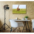 thumbnail image 2 of Canvas Prints Wall Art - 2 Graceful Giraffes in African Savannah | Modern Wall Decor/Home Art Stretched Gallery Wraps Giclee Print &amp; Wood Framed. Ready to Hang - 24" x 36", 2 of 4