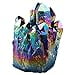 thumbnail image 3 of rockcloud Natural Titanium Coated Rainbow Crystal Quartz Cluster Geode Druzy Home Decoration Gemstone Specimen, 3 of 4