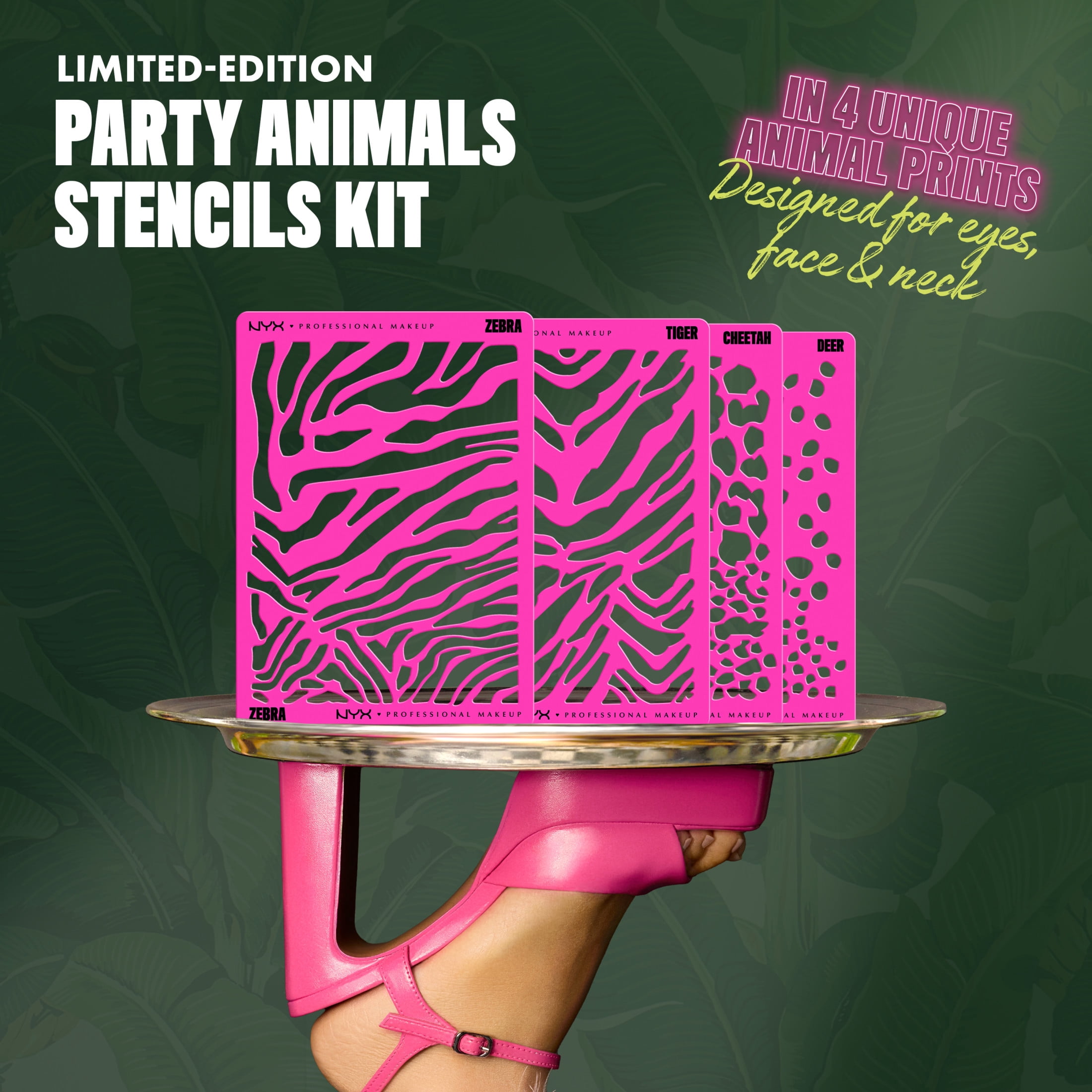 NYX Professional Makeup Halloween 2026 - Miscellaneous  Party Animals, Face and Body Animal Print Stencil Kit, 1 kit