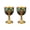 Gold transparent blue, variant on POYOGA 2Pcs Vintage Medieval Goblet Drinking Glass Drink Cup Metal Wine Glass