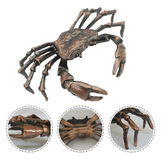 REOFLYUP Bronze Animal Figurines Crab Table Decor Artistic Elegant Design for Desktop Decor 1Pcs