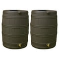thumbnail image 1 of Good Ideas Rain Wizard 40 Gal Capacity Plastic Rain Barrel, Oak (2 Pack), 1 of 4
