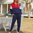 thumbnail image 1 of Traje deportivo para mujer, traje deportivo con bloques de color, conjunto de pantalones deportivos largos, confiable y duradero, 1 of 6