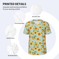 thumbnail image 3 of KLL White Polka Dot Sunflower A for Men's Baseball Shirts,Short Sleeve Casual Shirts Button Down Shirt for Men Beach Summer Wedding Shirt-XX-Large, 3 of 7
