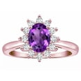 thumbnail image 3 of Star K � Classic Lady Diana Halo Oval 7x5 Genuine Amethyst Ring, 3 of 9