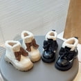 thumbnail image 4 of Eltusu Girls Ankle Boots, Bow No Slip Warm Slip on Winter Booties Shoes Black Size 2(Big Kids), 4 of 6