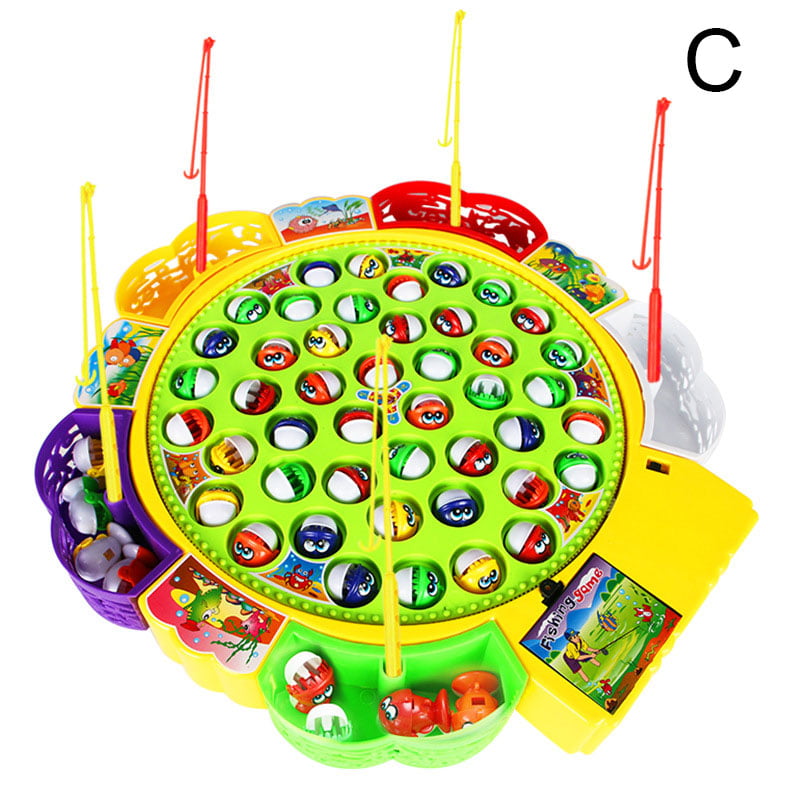Details about   Kid Fishing Game Toy Electric Music Rotating Catch Magnetic Fish Toys Set 