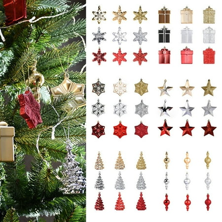 

Ayyufe 6Pcs/Pack Christmas Pendant Various Styles Bright Color Wear-resistant Christmas Tree Hanging Decorations for Festival