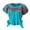 1-Sky Blue, variant on Women's Mexican Floral Embroidered Tops Plus Size Summer Short Sleeve Pleated Peasant Blouses Vintage Bohemian Casual Loose Crew Neck T Shirts Trendy Holiday Wear 1-Sky Blue M