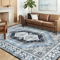 thumbnail image 3 of CAROMIO Washable Rug for Living Room Boho Tribal Bedroom Rug Vintage Oriental Area Rug Non Slip Throw Rugs Soft Low Pile Carpet, 8' x 10' Blue, 3 of 6