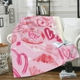 thumbnail image 5 of Hfolob Valentines Day Blanket Pink Heart Pattern Blanket Winter Flannel Blanket Valentine's Day Cute Style Suitable For Bed Sofa Travel Camping Room Decor, 5 of 5
