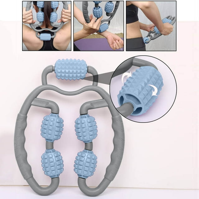 Masajeador de piernas con rodillo y pinza. Masajeador de piernas manual de 360° para relajar los músculos de las pantorrillas. Ideal para yoga y fitness.