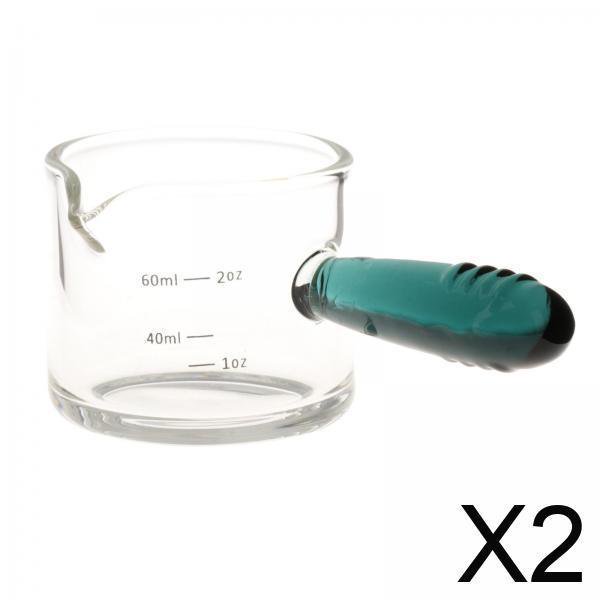 Jarra medidora de café,Vaso medidor de espresso Jarra de vidrio para espresso,Jarra de vidrio transparente para espresso Mango antiescaldaduras,Taza medidora Jarra Jarra para Resistente