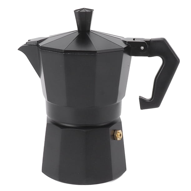 Stovetop Moka Pot Cafetera italiana hecha a mano Aleación de aluminio Accesorios de cocina DIY Negro 150 ml