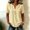Yellow, variant on Endives Women's Short Sleeve T-shirt Womens Striped T Shirts Plus Size Short Sleeve V Neck Summer Loose Tops Button Blouse T Shirts for Women Summer Sale