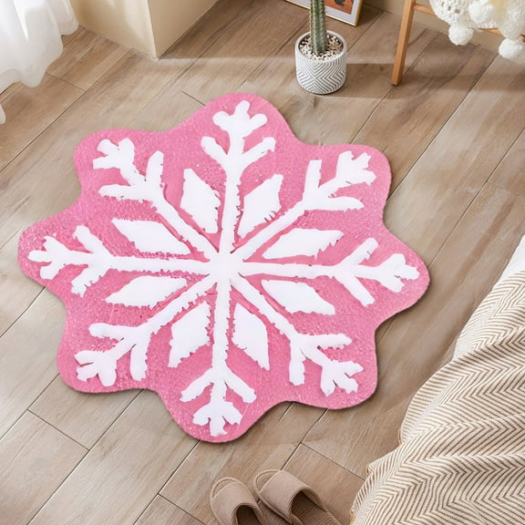 Nilvkv Christmas Snowflake Non-Slip Rug Washable Doormat for Indoor Outdoor Entrance Bathroom, Christmas Decorations, CHRlSTMAS-GlFTs