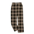 thumbnail image 4 of GuangCheng George Men Plaid Flannel Lounge Pants Soft Comfortable Elastic Drawstring Waist Loose Fit Sleepwear Pajama Bottoms,Size:3XL, 4 of 4
