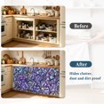 thumbnail image 4 of Purple Blue Teal Butterfly Cabinet Curtain 35"Wx35"L, Dustproof Under Sink Skirt with Self Adhesive Tape, Modern Abstract Art Cabinet Curtain Cover for Kitchen Sink, Bathroom Vanity, Laundry Room, 4 of 9