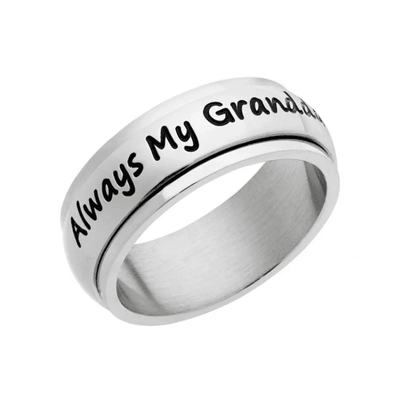 7mm Women's Spinner Ring - Always My Granddaughter Forever My Friend Granddaughter's Ring Spinner Ring Anxiety & Stress Relief