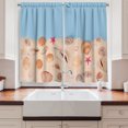 thumbnail image 2 of Ambesonne Tropical Kitchen Curtains, Sand Seashells Starfishes, 55"x36", Soft Pink and Pale Peach, 2 of 3