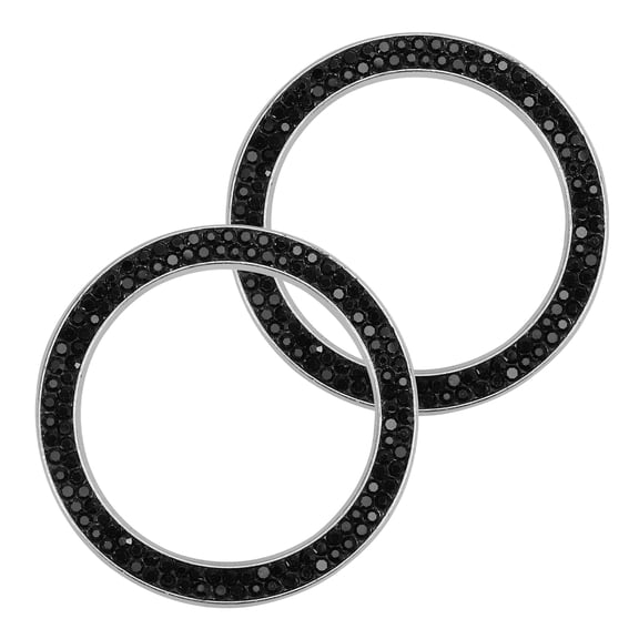 IDEANATEGRATE Sophisticated Car Accessories Bling Zinc Alloy Rhinestone Push Start Button Cover 1.6x1.6x0.1in 1 Pair