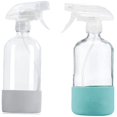 thumbnail image 1 of Clear Glass Spray Bottles with Silicone Sleeve, Refillable Empty Bottle for Cleaning Solutions, Sprayer, 1 of 5