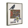 thumbnail image 4 of Stupell Industries Colorado State Flower & Bird Detailed Flower Pattern Graphic Art Luster Gray Floating Framed Canvas Print Wall Art, Design by Valentina Harper, 4 of 5