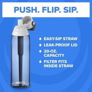 Brita 36 oz Orchid Plastic Filtered Water Bottle, Reduces Chlorine, Leak Proof with Straw