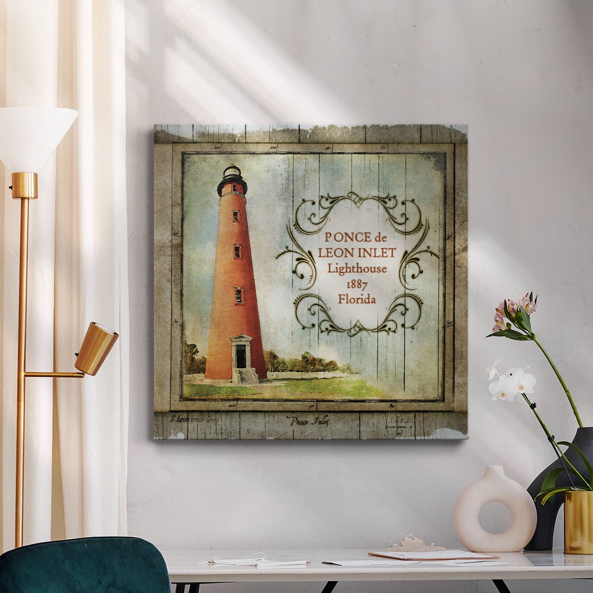 Wexford Home Florida Lighthouse VIII-Premium Gallery Wrapped Canvas, 40" x 40" - Ready to Hang