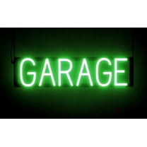 SpellBrite GARAGE LED Sign for Business. 24.1" x 6.3" Green GARAGE Sign Has Neon Sign Look With Energy Efficient LED Light Source. Visible from 500 Feet, 8 Animation Settings.
