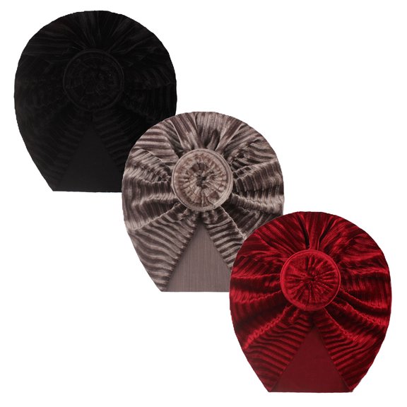 Otqutp Toddler Spring Cap Kids Baby Girls Solid Turban Knotted Hat Beanie Headwear Accessories 3PC for 0 to 3 years