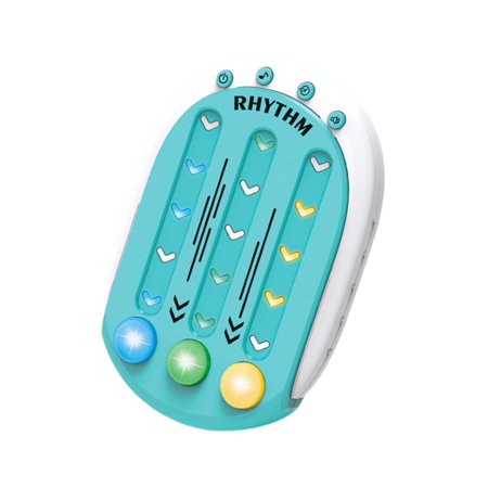PETSOLA Rhythm Button Game, Rhythm Handheld Console Game, Music Games Educational Toys, Rhythm Quick Push Machine for Kids Boys Girls Green
