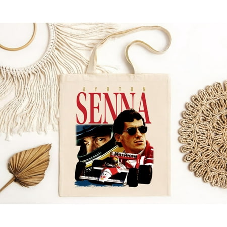 vintage Ayrton Senna 90S Racing Retro Vintage Bootleg Tote Bag  Short Sleeves for Men and Women  up to -TH21313