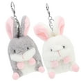thumbnail image 4 of HONITANO 2Pcs Stuffed Rabbit Keychain Plush Bunny Keychain Realistic Style For Birthday Party, 4 of 8