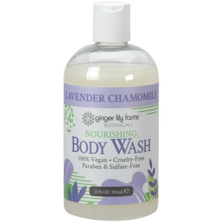 Ginger Lily Farms Botanicals Nourishing Body Wash, 100% Vegan & Cruelty-Free, Lavender Chamomile Scent, 12 Fl Oz