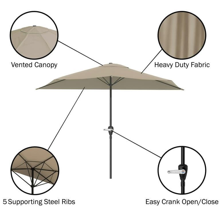 Pure Garden Long-Lasting Outdoor Patio Half Umbrella for Pure Garden Long-Lasting Outdoor Patio Half Umbrella for