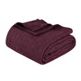 thumbnail image 2 of BNM Basketweave Cotton Blanket, California King, Plum Purple, 2 of 12