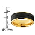 thumbnail image 4 of Metal Masters Mens Two-Tone Black Goldtone Textured Brushed Tungsten Wedding Ring 8mm Comfort-Fit Band 11.5, 4 of 6