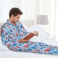 thumbnail image 6 of Sikiie Sailboats On A Waves Mens Pajama Set, Soft Warm Long Sleeve Sleepwear, Cozy Button-Down Pjs for Men-Medium, 6 of 7