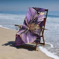 thumbnail image 4 of PHYHOO Purple Flowers and Gold Edges Beach Towels and Violet Bouquet Camping Towels Microfiber Sand Free Quick Dry Towel for Beach for Travel Pool Swimming 30x60in, 4 of 8