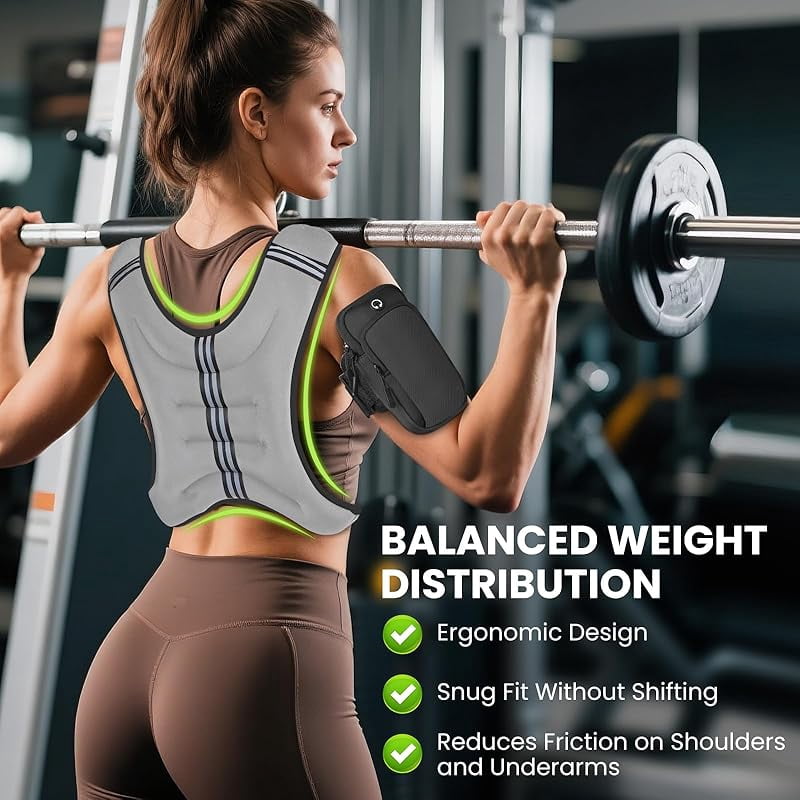 Weighted Vest for Women Men, 8lb/12lb/16lb/20lb/25lb/30lb Weighted Vest Woman Adjustable Weights for Walking, Strength Training, Running, Muscle Building