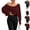 #01 Wine, variant on Batwing Sleeve Boat Neck Tops for Women Off The Shoulder Long Sleeve Cropped Tee Soft Breathable Comfortable Casual Shirts for Workout, #01 Dark Gray, M