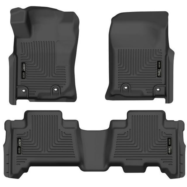 Husky Liner Floor Liner 99571 WeatherBeater; Molded Fit; Smooth Arcing Ribs/Raised Heel Pad; Black; Rubber; 3 Piece