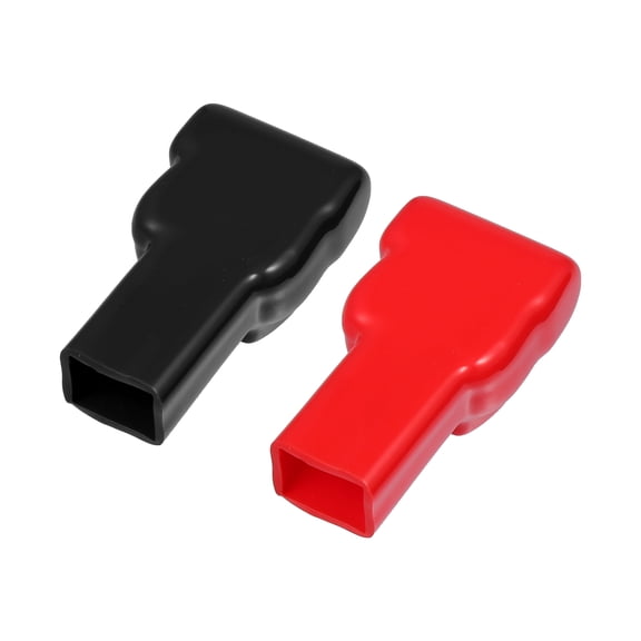 Unique Bargains 1 Pair Battery Terminal Insulation Covers 21x15mm Car Battery Post Cap Universal for Car Red Black