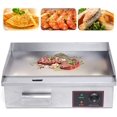 thumbnail image 6 of 22"Commercial Electric Griddle Electric Countertop Griddle 1600W Restaurant Grill BBQ Flat Top Stainless Steel Long Griddle Electric Nonstick Adjustable Thermostatic Control for Kitchen 110V, 6 of 9