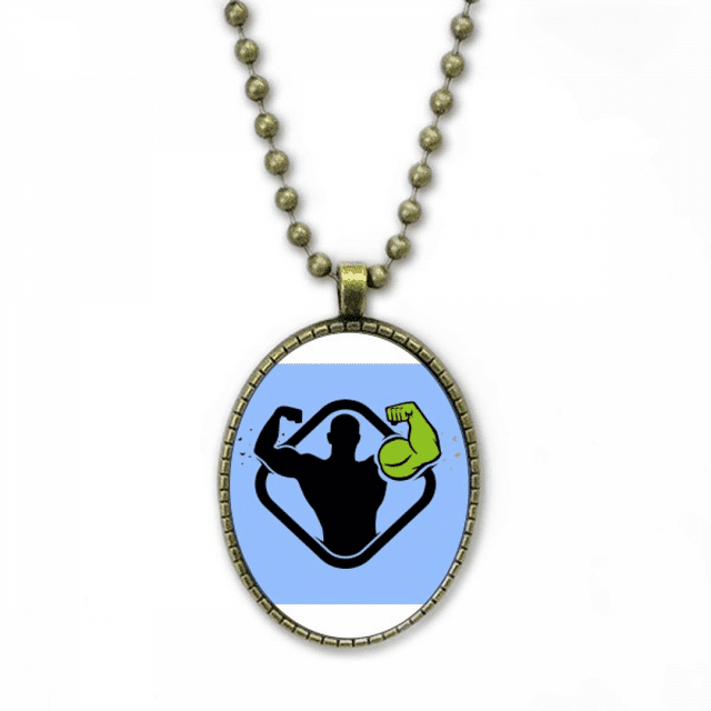 Variation Enhances Strength Muscles Necklace Vintage Chain Bead Pendant Jewelry Collection