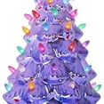 thumbnail image 2 of Milltown Merchants Pearl Violet Ceramic Christmas Tree - 15.5" Large, Multicolored Lights, 2 of 4